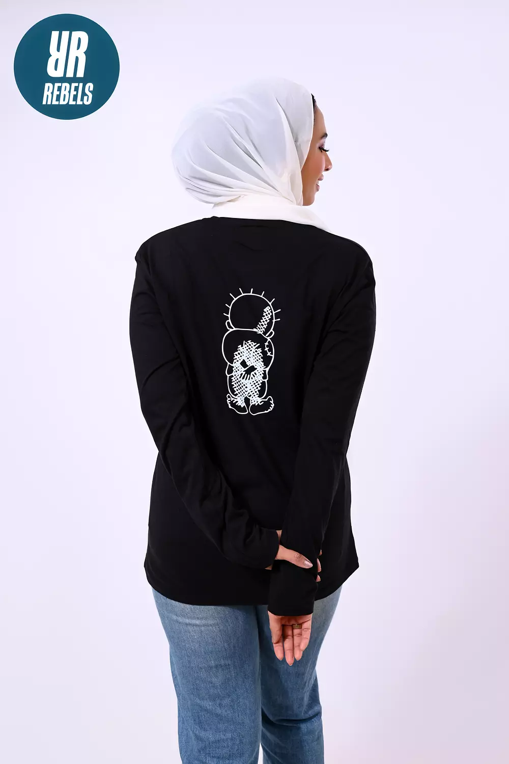 Long Sleeve T-shirt - Black - Hanzala hover image