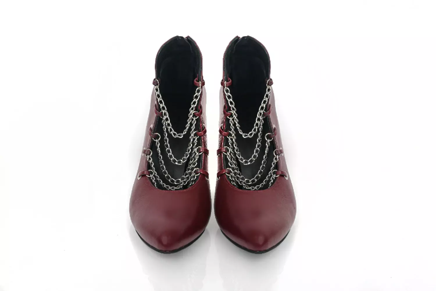 Burgundy Chain-Stilettos 0