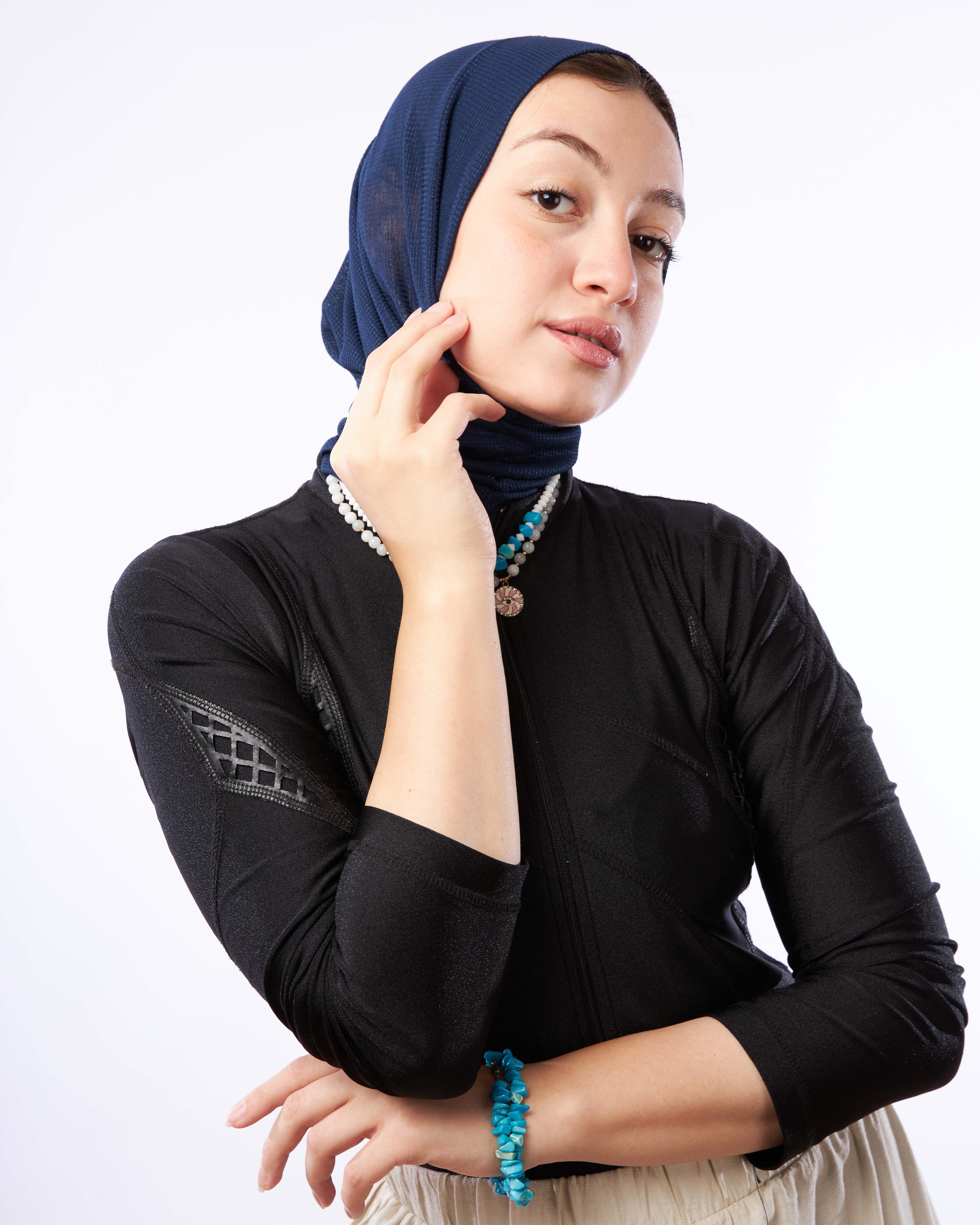 DARK NAVY BEACH HIJAB CAP