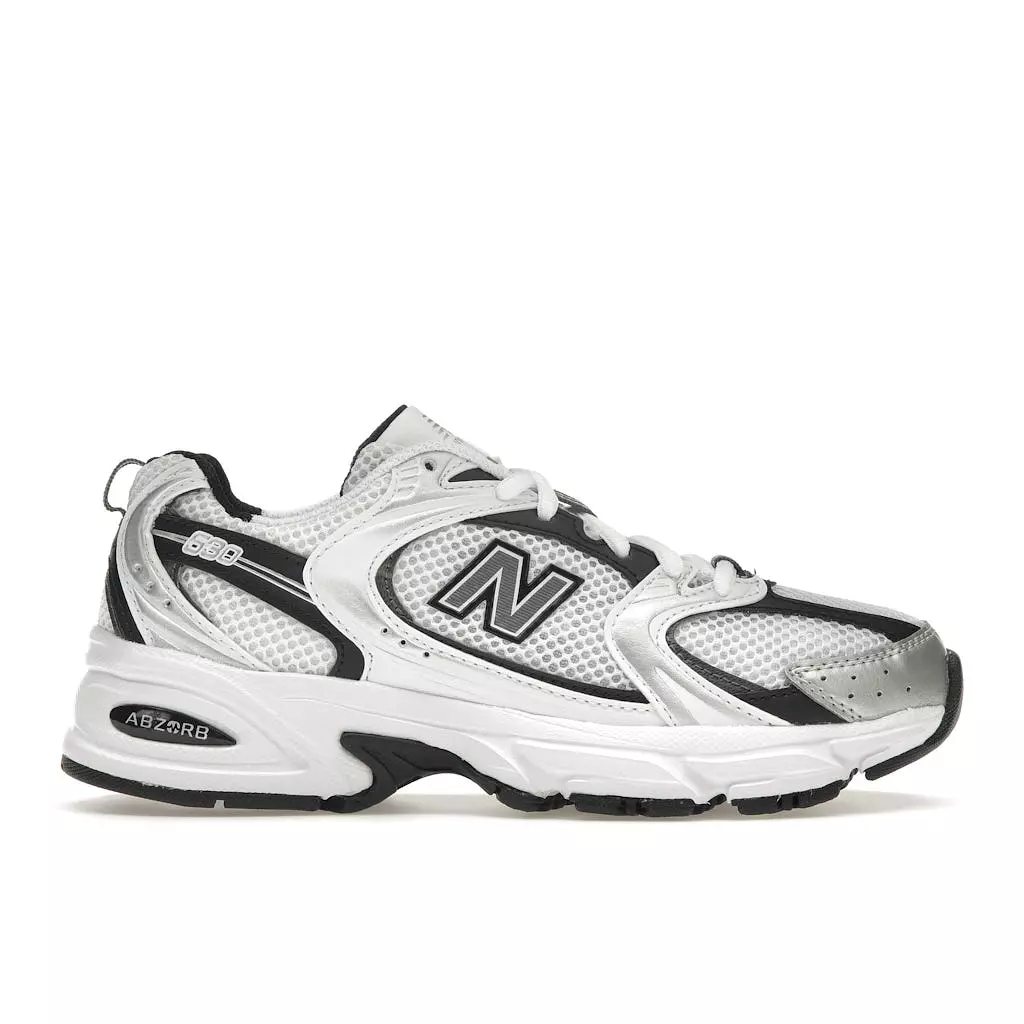 New Balance 530 White Silver Metallic Black