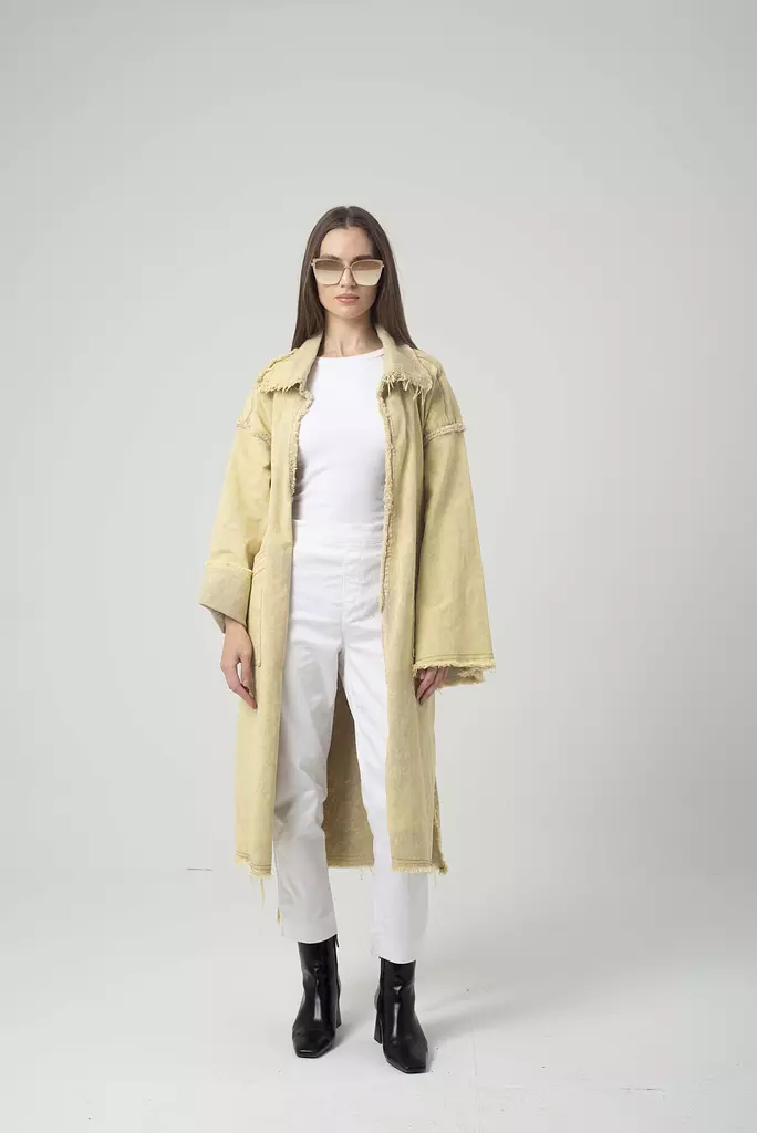 Beige Denim Coat