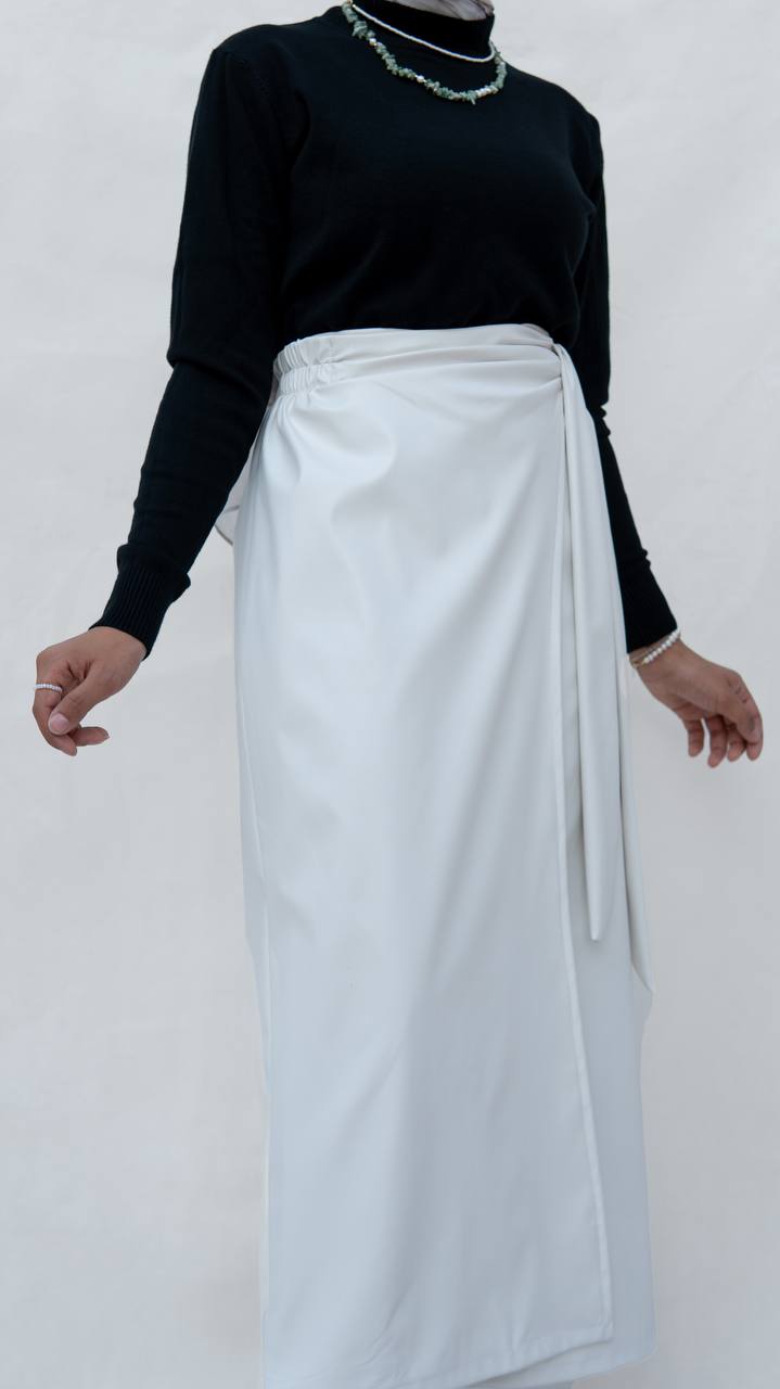 White Leather Skirt 1