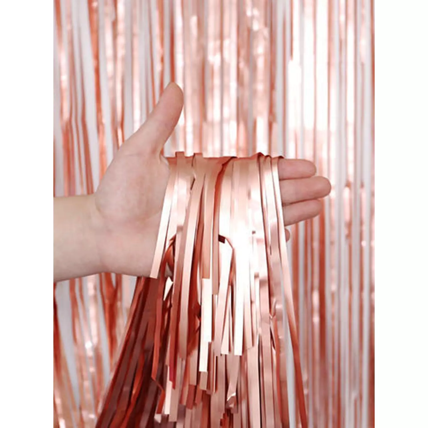 Rose gold foil curtain  1