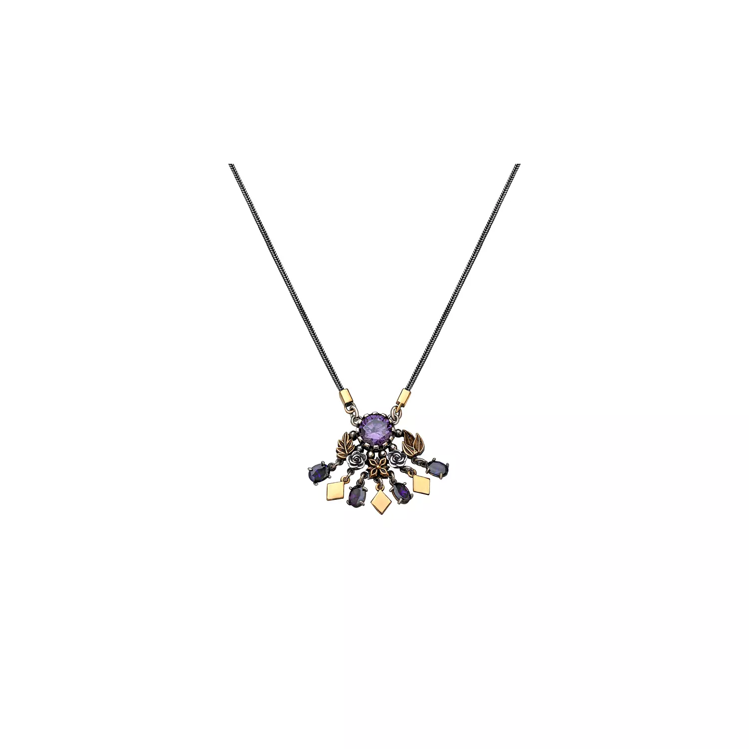 necklase with amethyst stone hover image