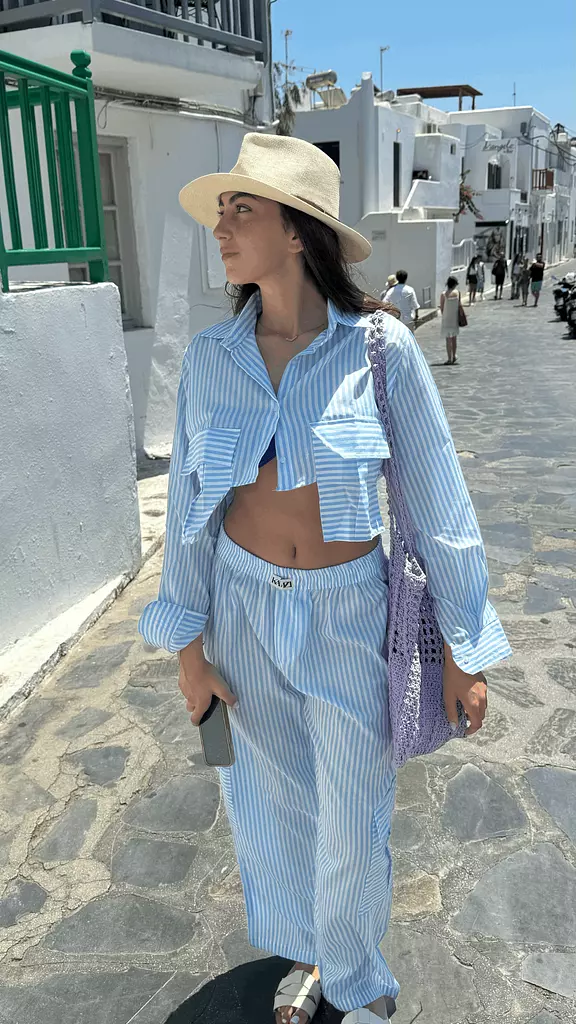 Baby Blue striped shirt  