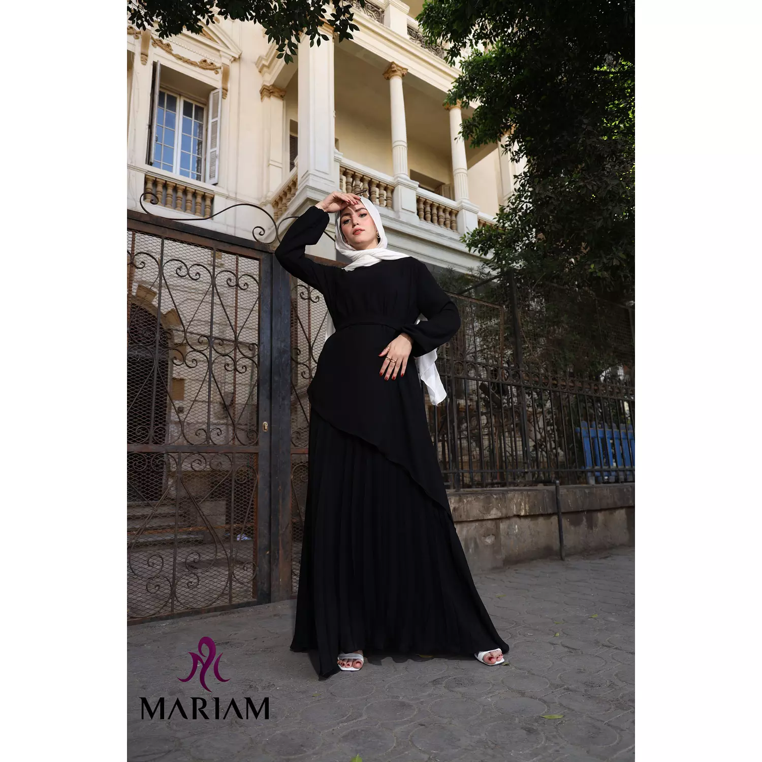 Two pieces pleated abaya Code A005 2