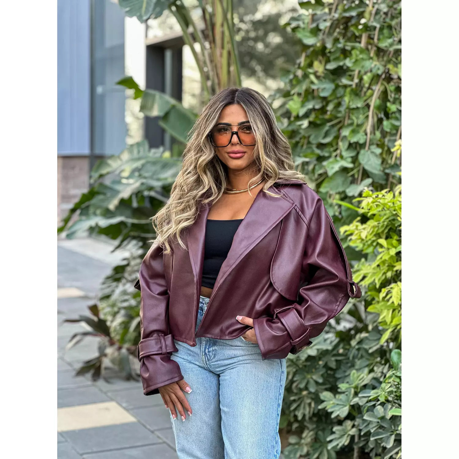 Leather cropped jacket  2