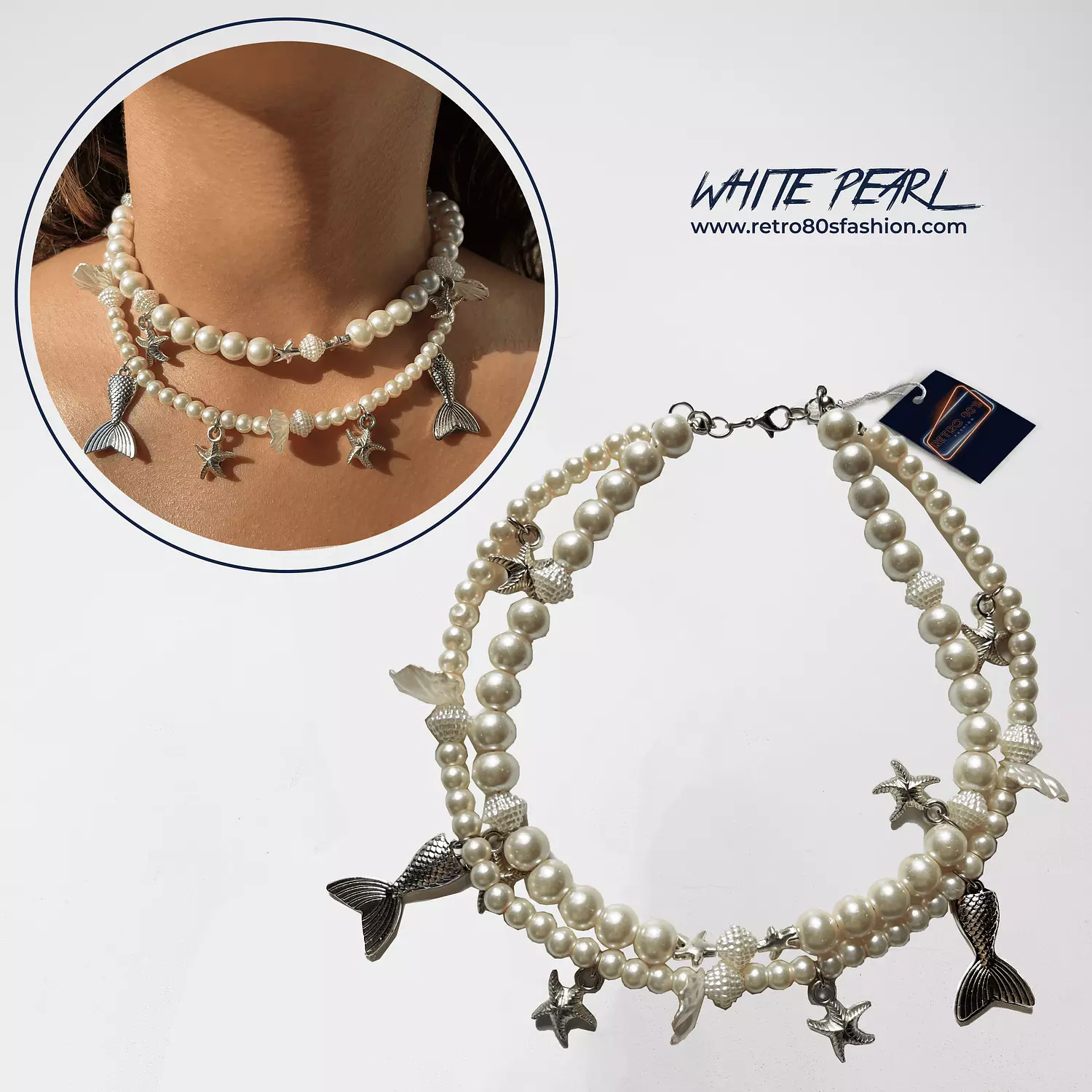 White Pearl necklace  hover image