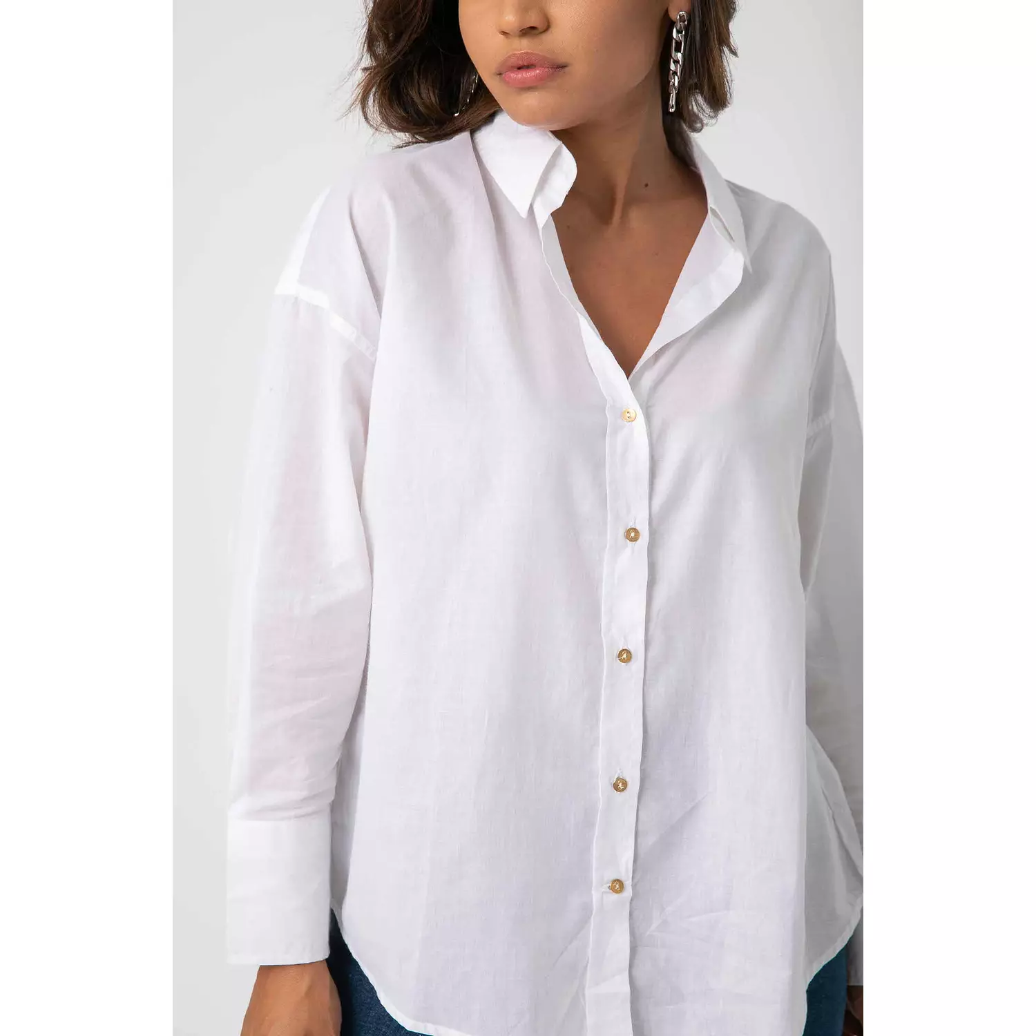 BUTTON FRONT PLAIN BLOUSE 2