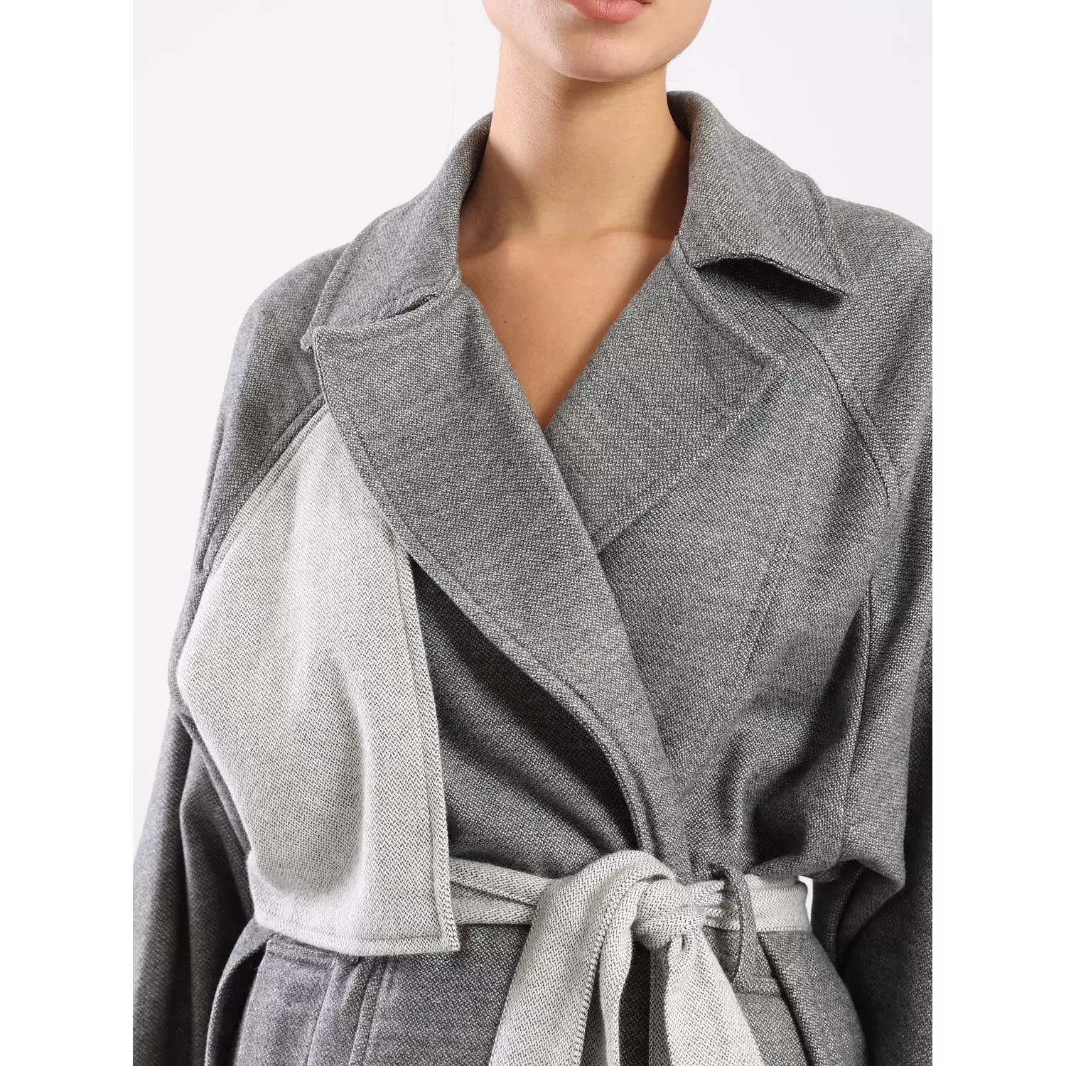 The 2 tones dark grey SOPHIA trench coat    1