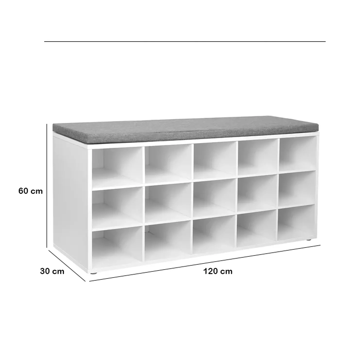 Banquette Shoe Storage 120x30x60 cm - Artco.sho018 7