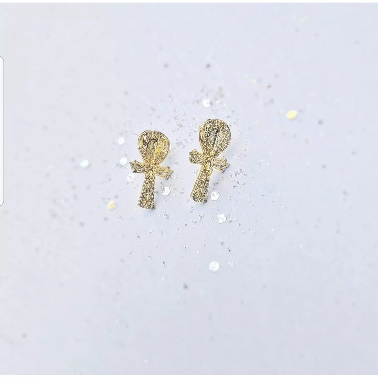 key of life tiny earrings hover image