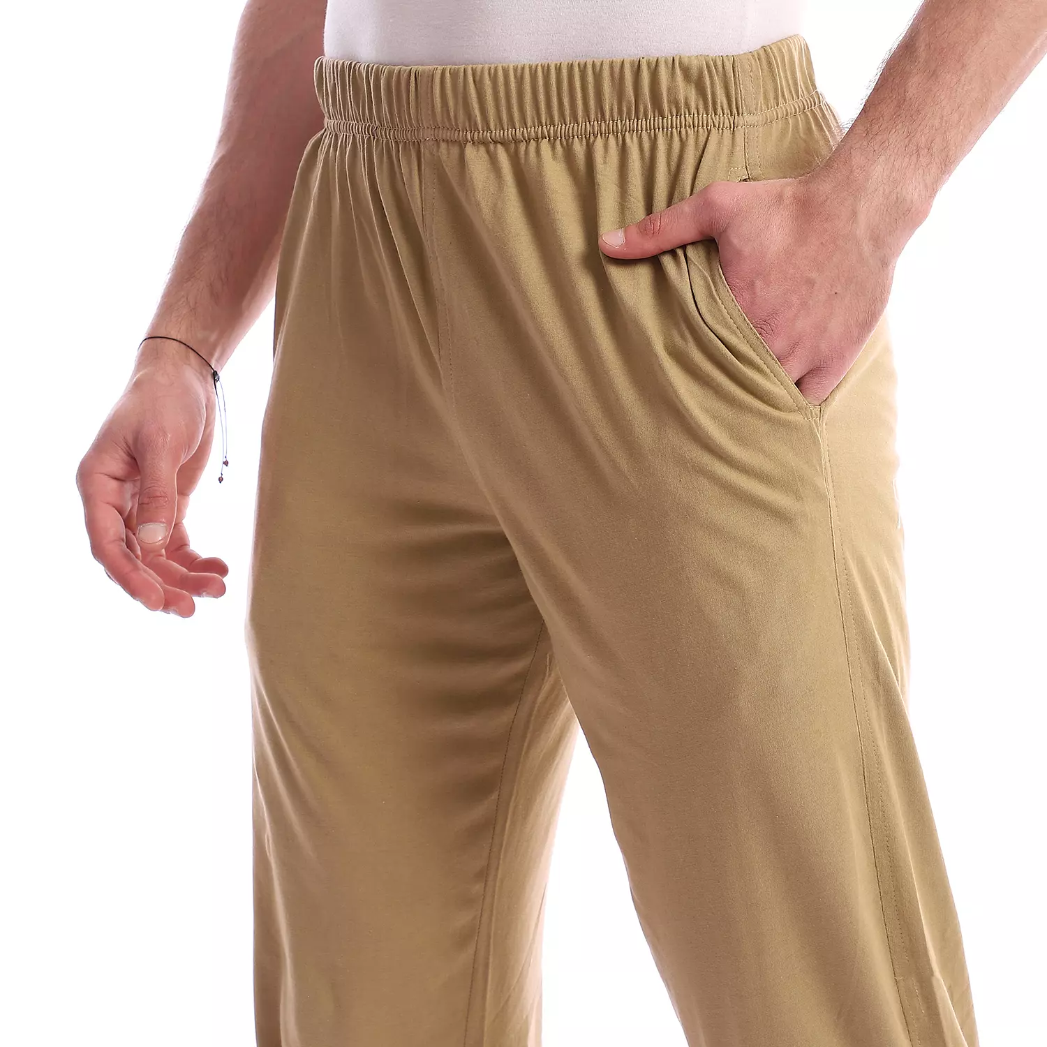 Cotton Plain Pajama Pants - 4040 - Beige 3