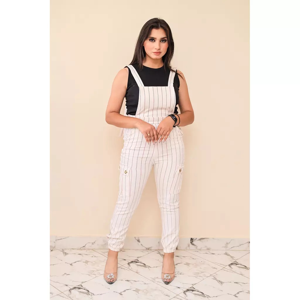 White Striped Jumpsuit