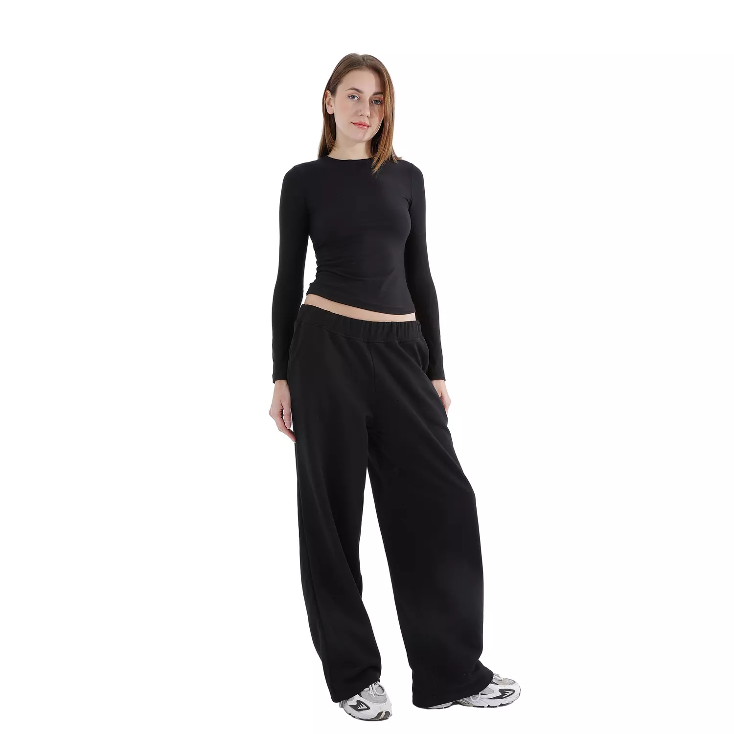 STRAIGHT LEG SWEATPANTS IN BLACK  hover image