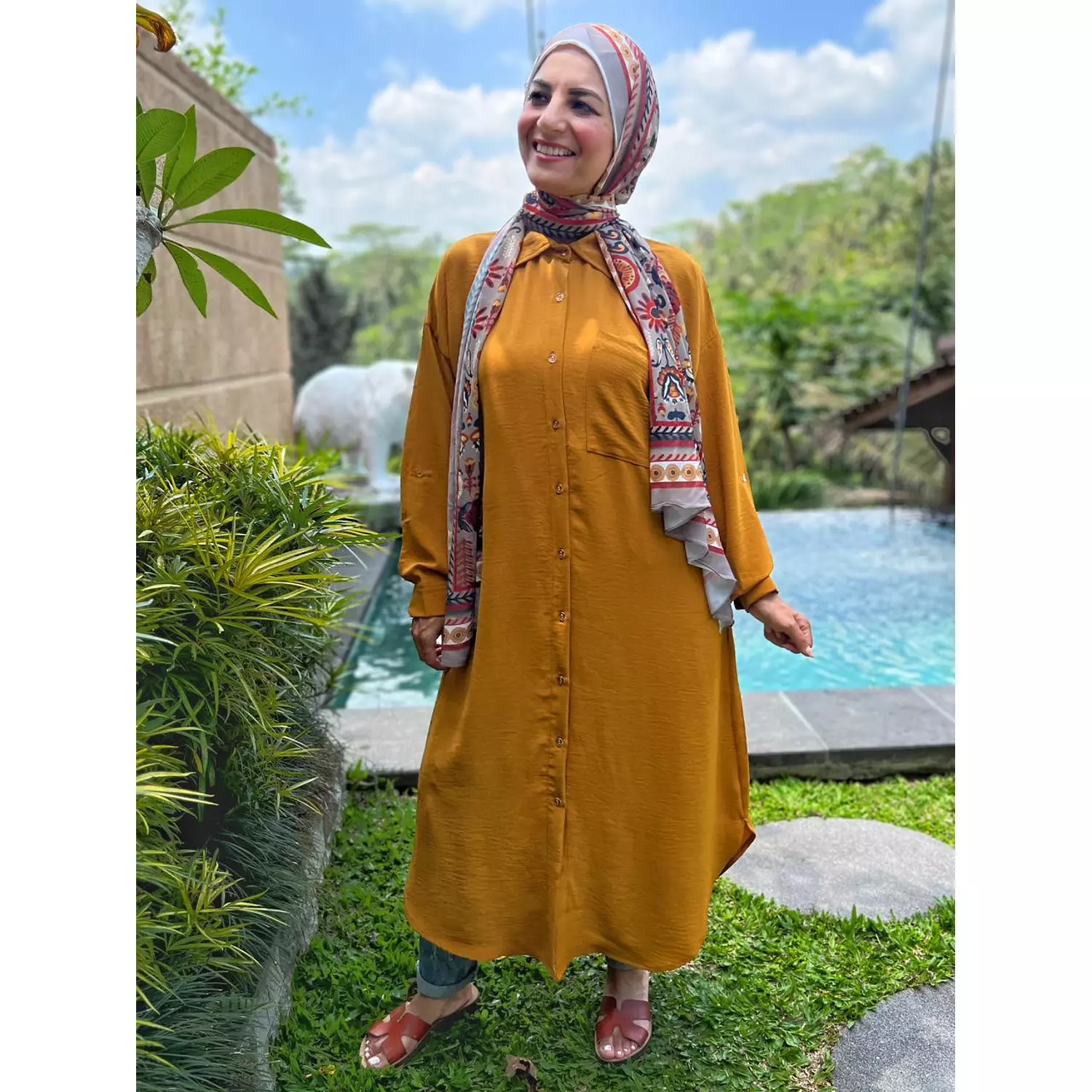 Long  Basic Shirt- Mustard 2