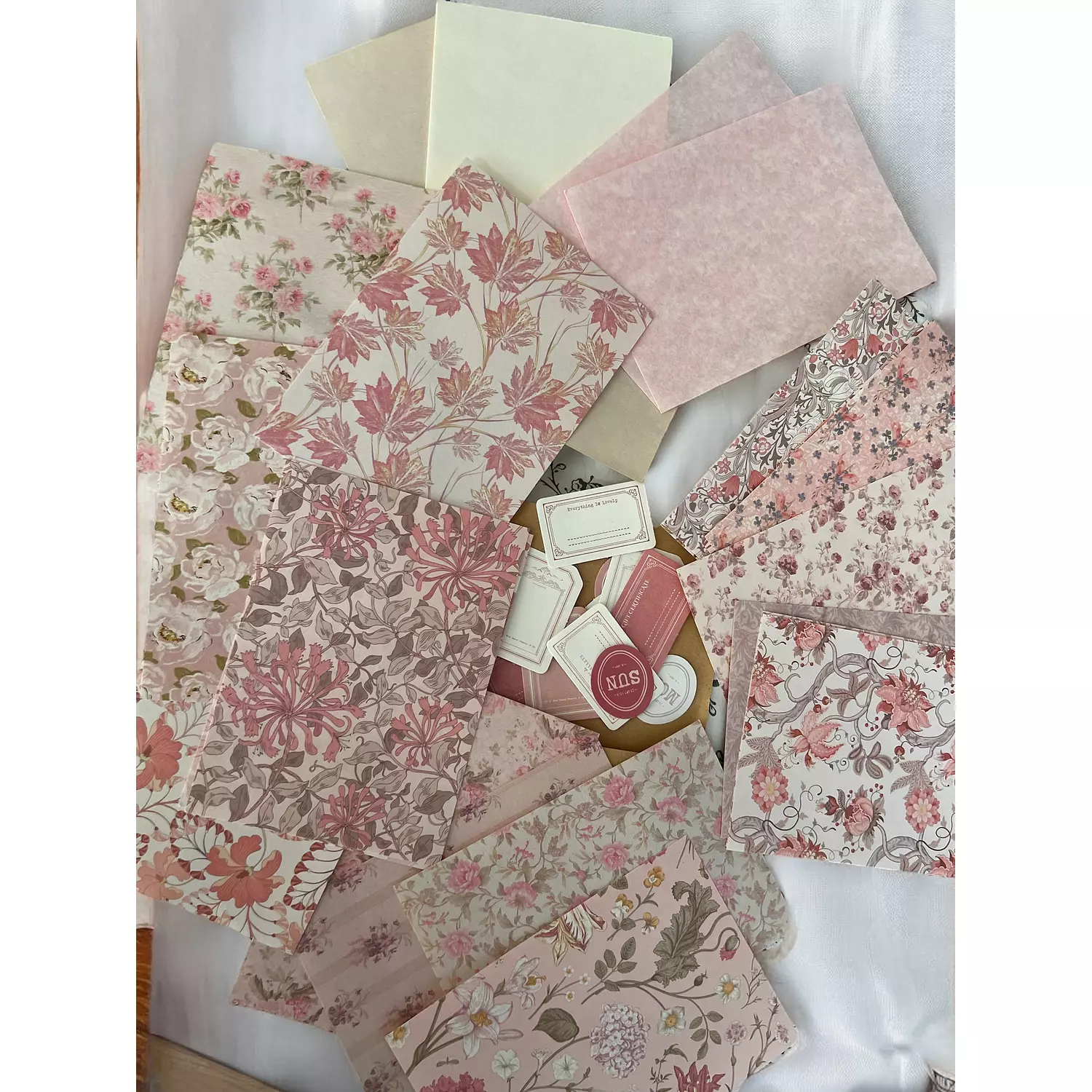 Pink Floral Craft Paper Pack  4