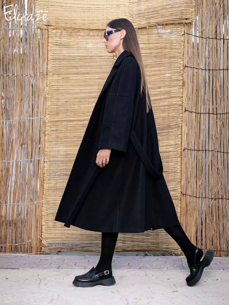  black Gogh wool oversized coat 