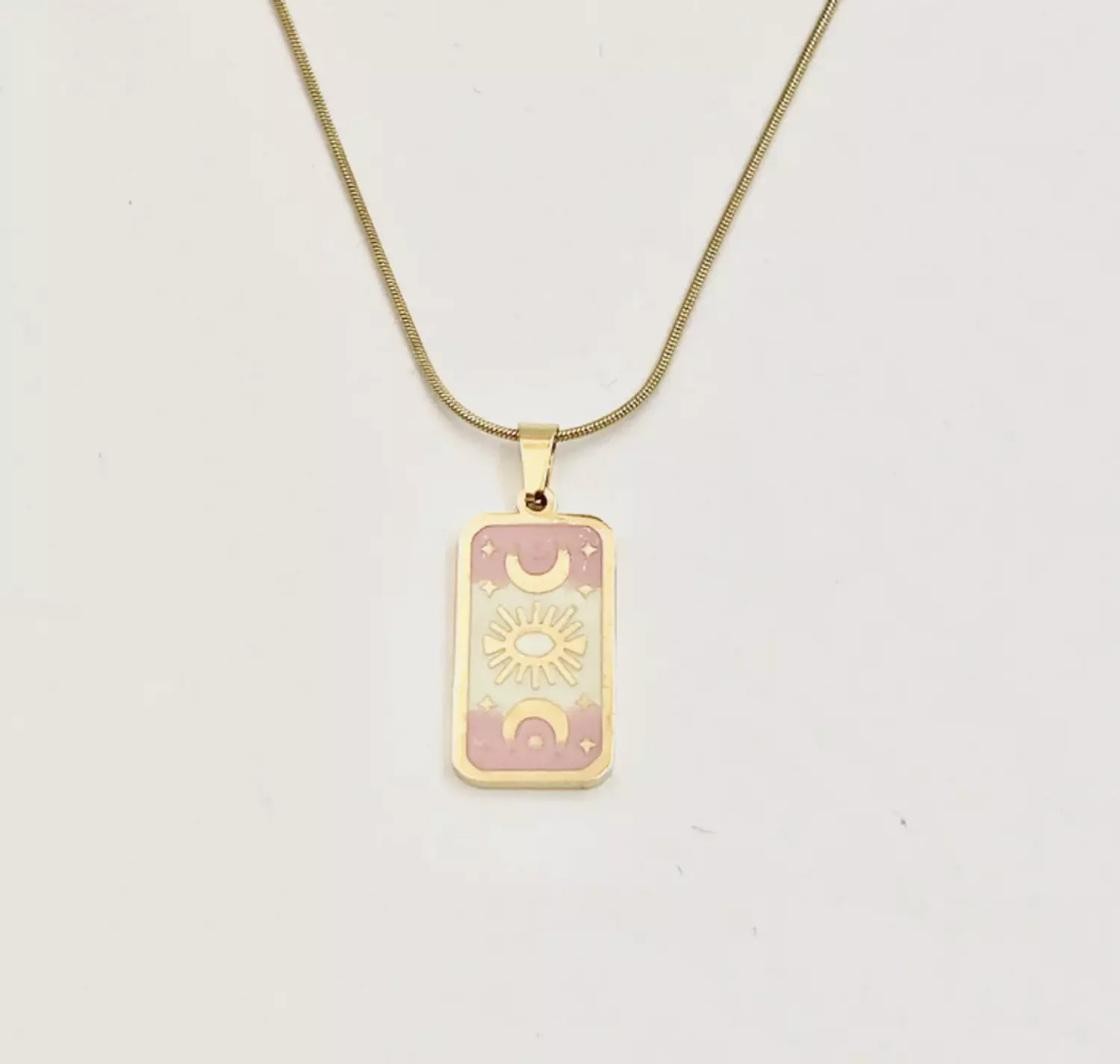 Between the Moons Necklace - Pink/White   hover image