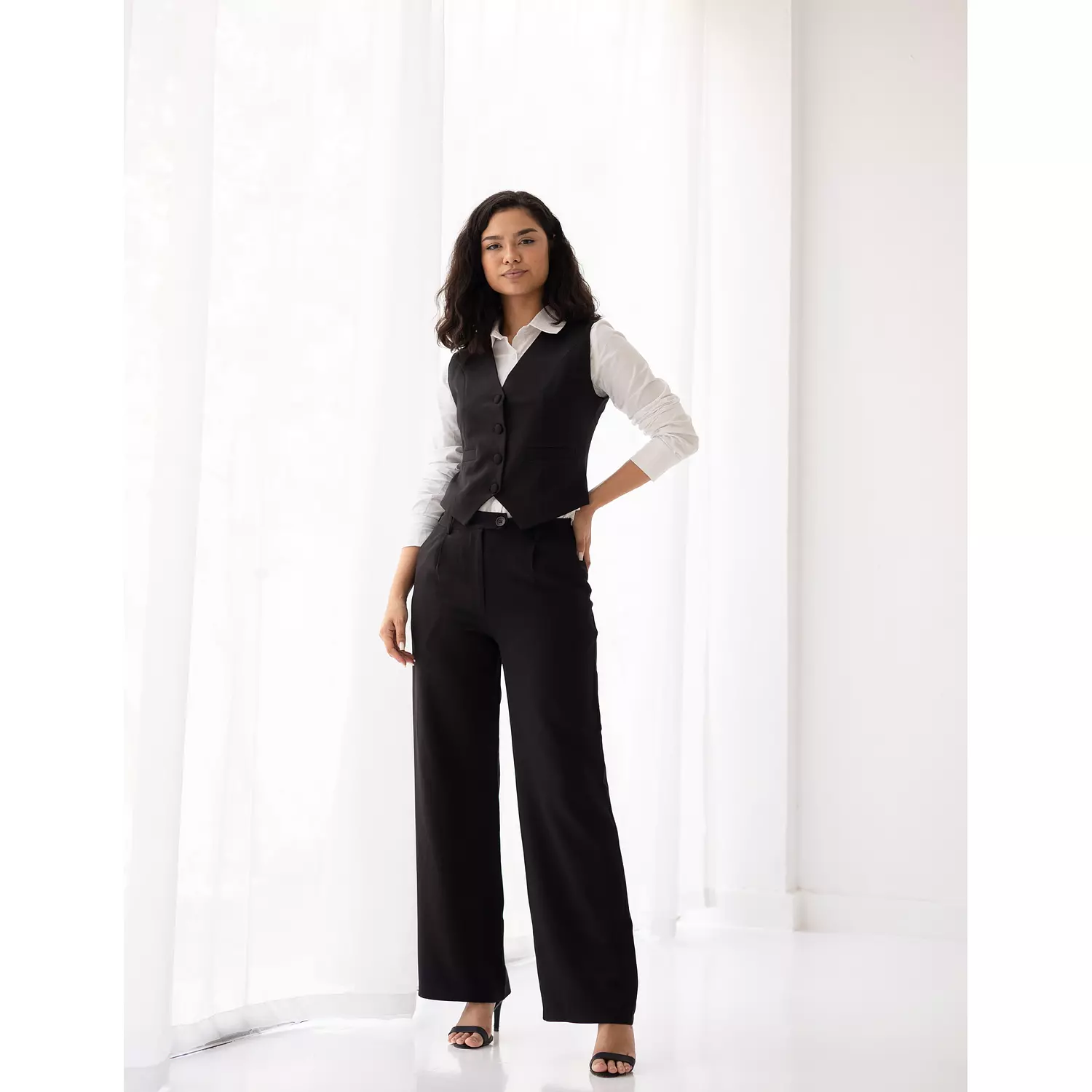 Midnight Wide-leg Straight Mid Pants hover image