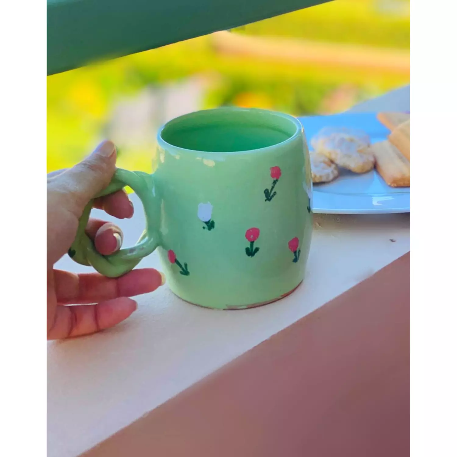 curly Mint Floral mug 1