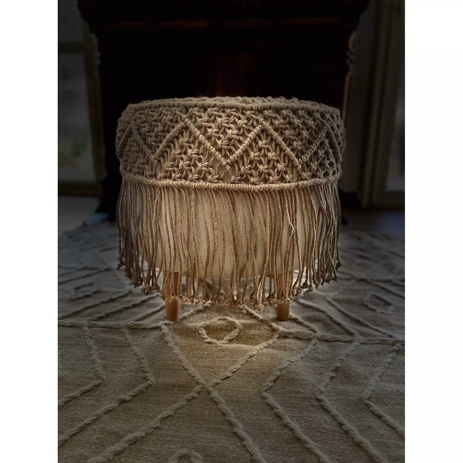 Pyramids Jute Macrame Puff 1