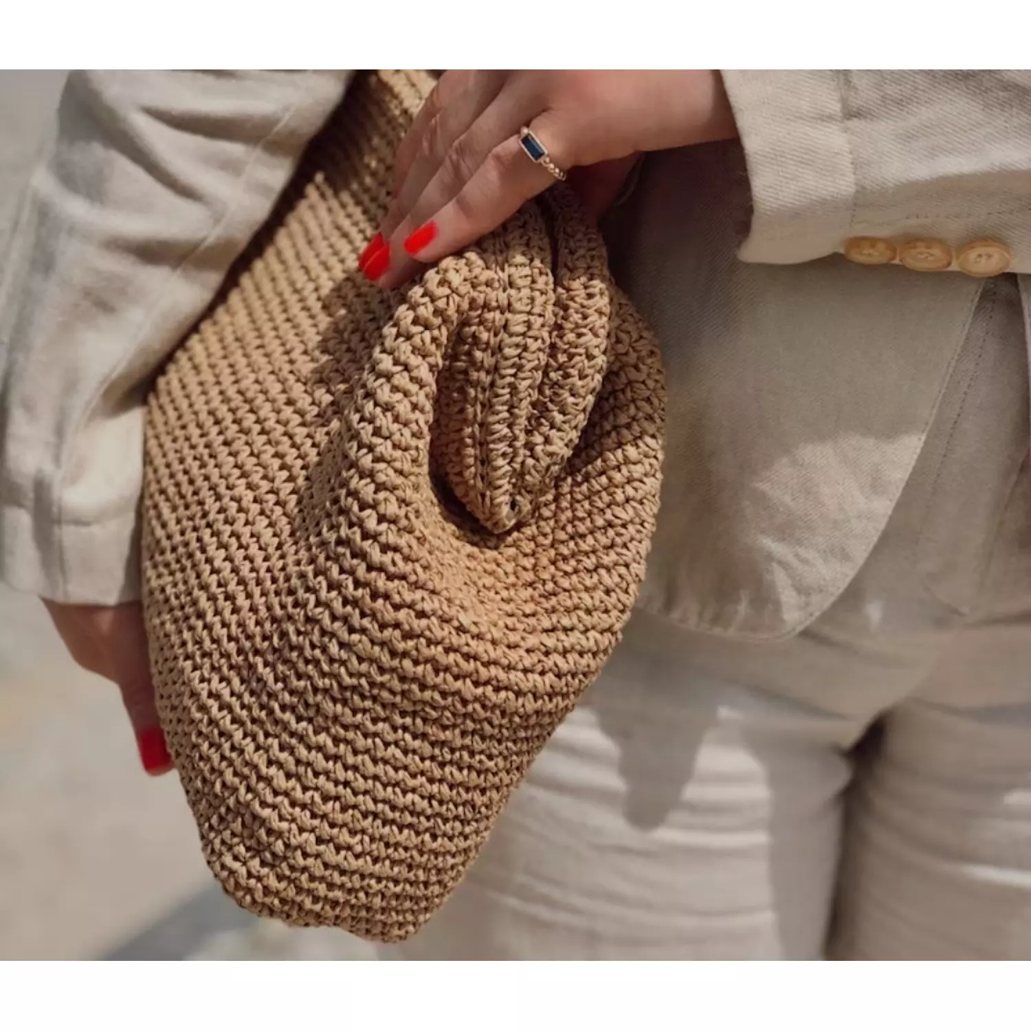 Hand made straw clutch Bag  1