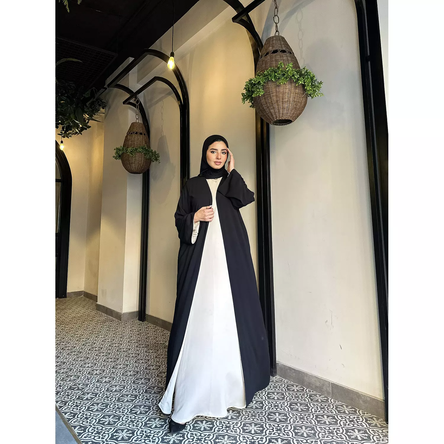 BLACK X BEIGE ABAYA  hover image