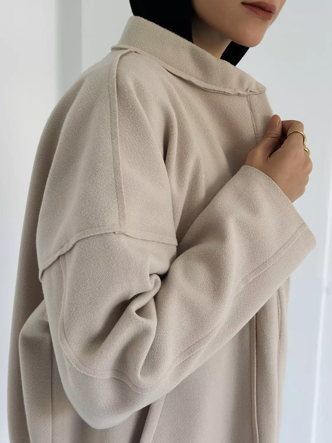 WOOLEN BOMBER IN BEIGE 4