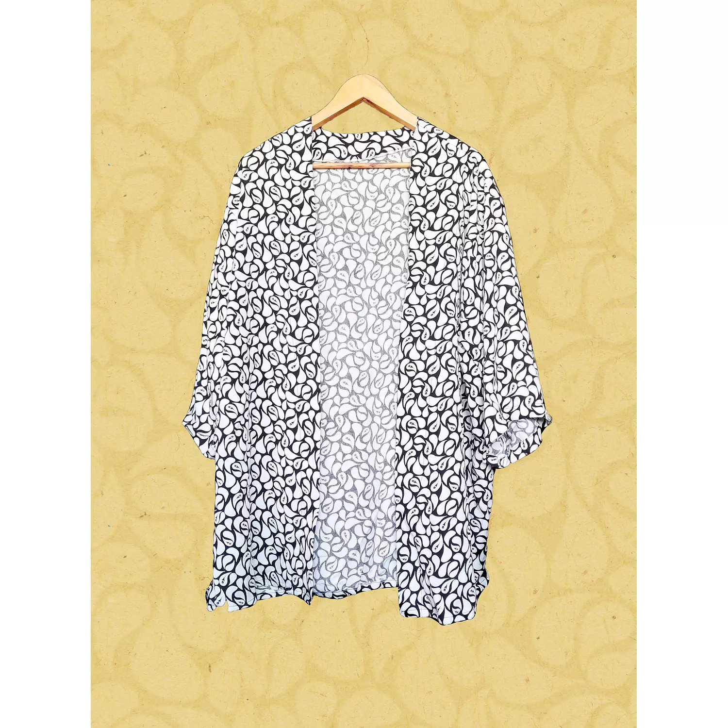 B&W Patterned Kimono hover image