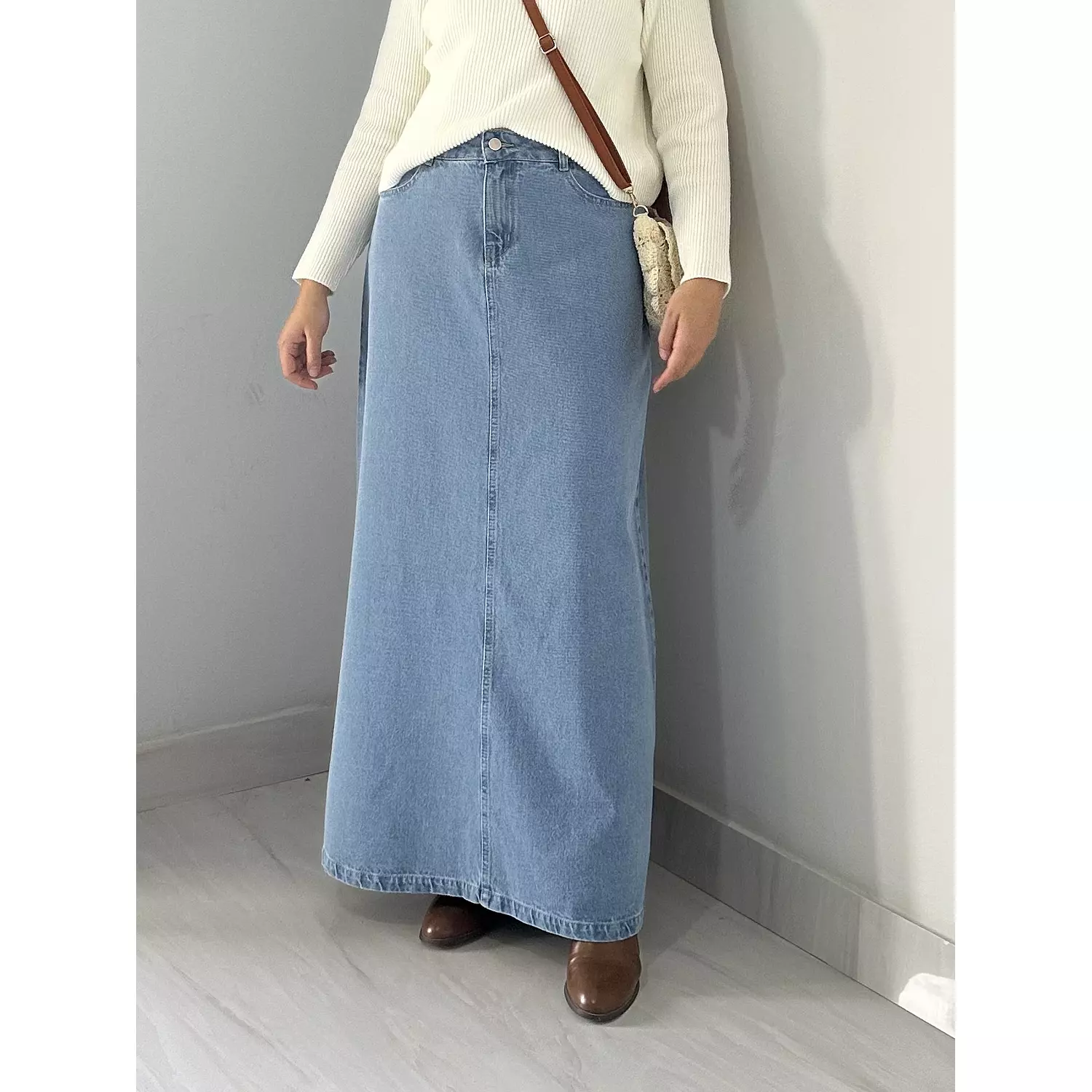 Denim skirt light Classic 5