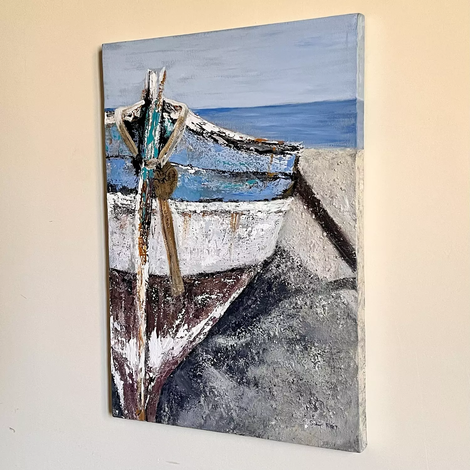 Wooden fishing boat painting  3