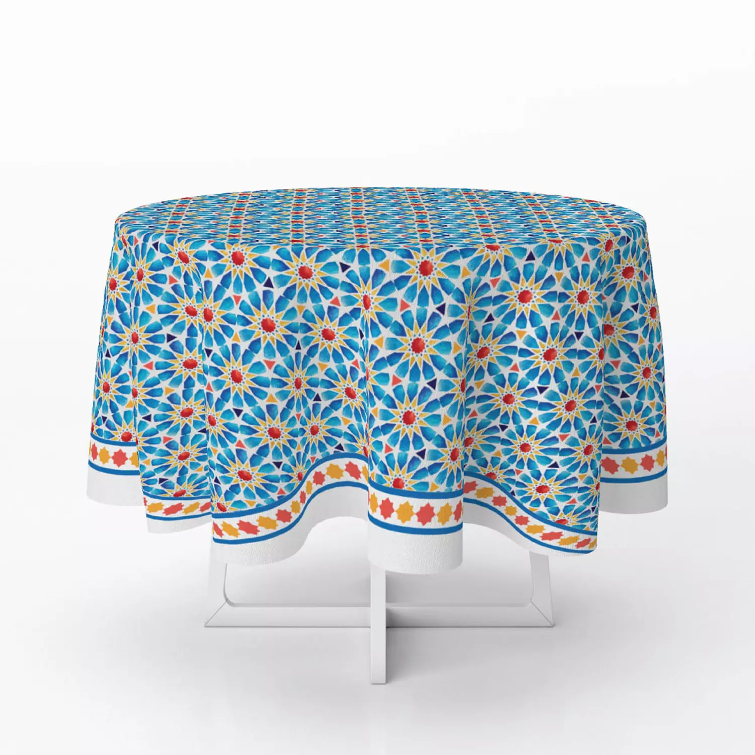 Blue Islamic Stars Table Cover 1