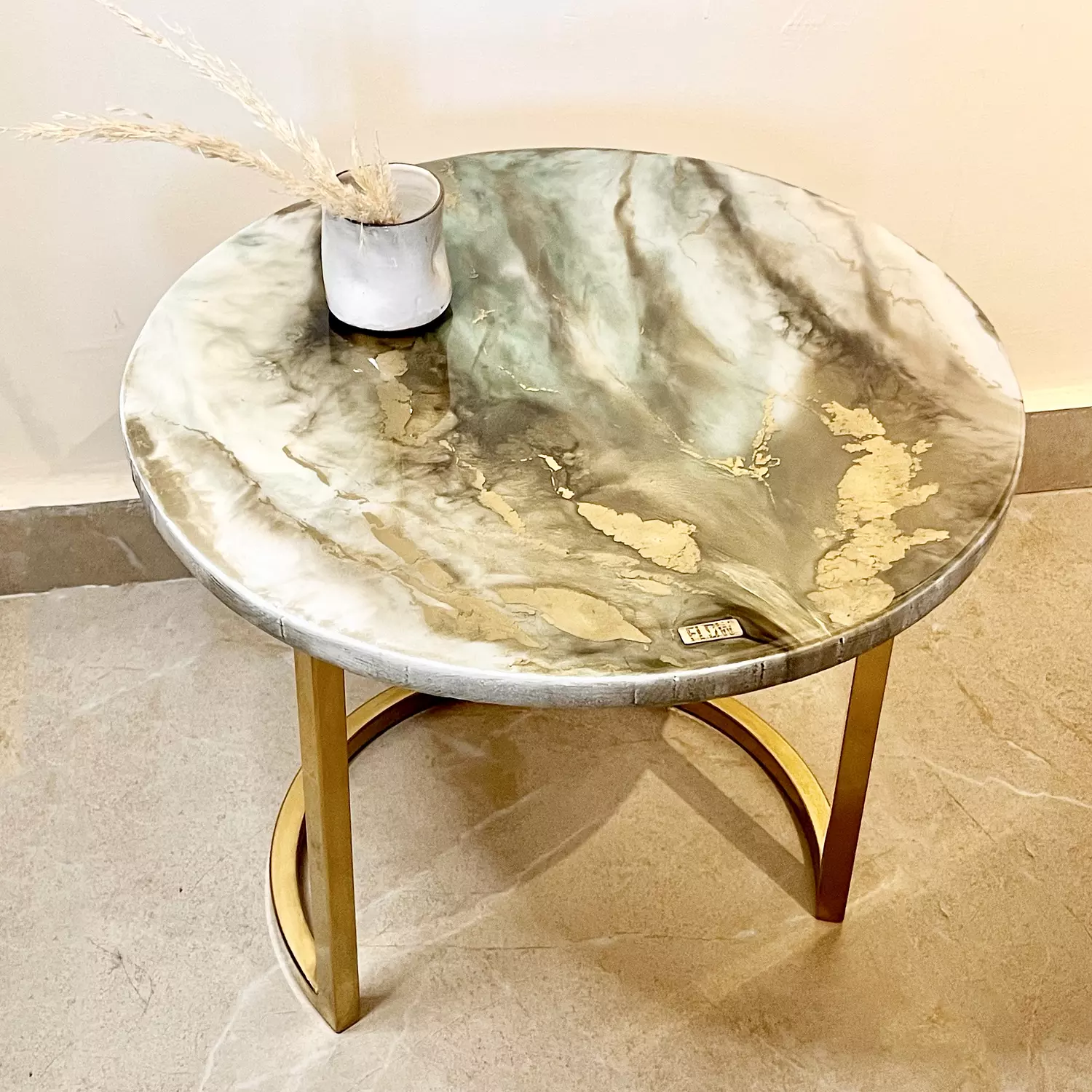 Olive/ Gold Side Table 2