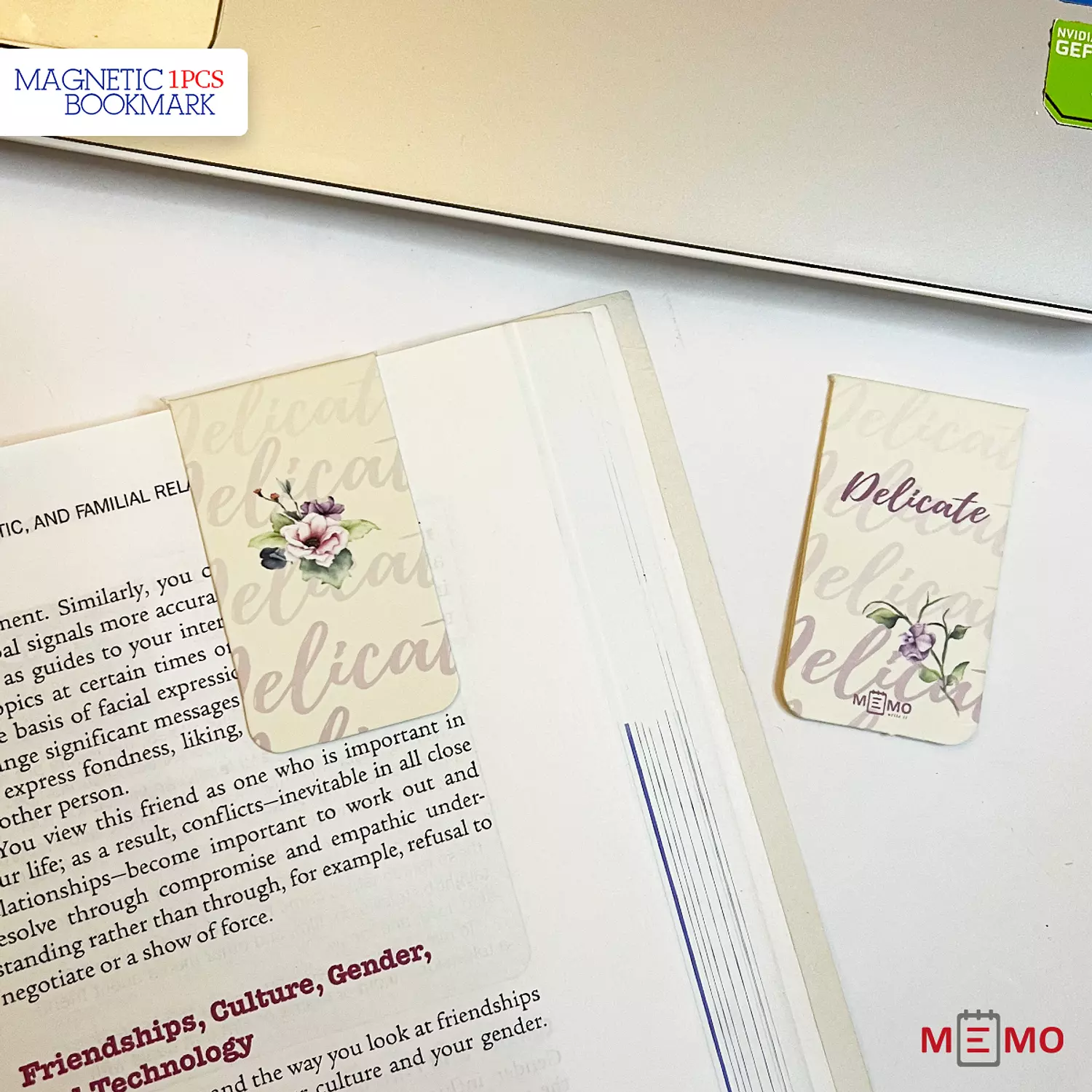Memo Magnetic Bookmark “delicate”2 (1 pcs)  -2nd-img