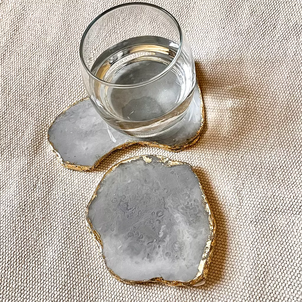 Grey agate coasters