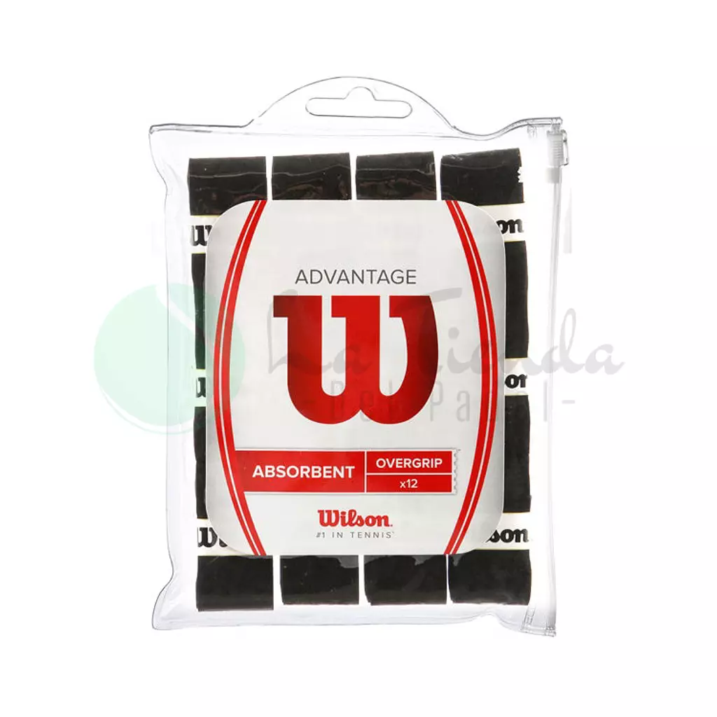 Wilson Advantage Absorbent Black Overgrip (Pack of 12)