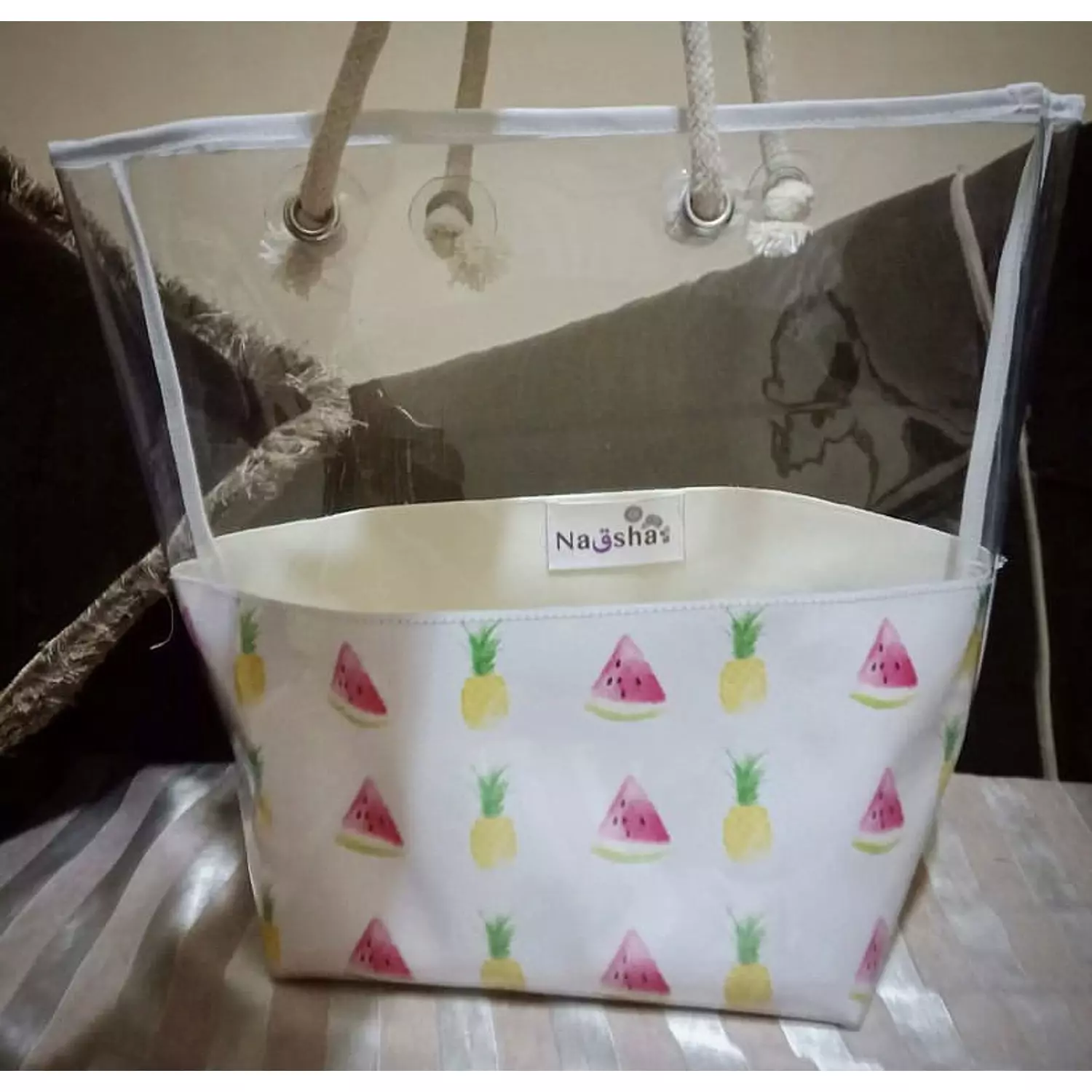 Watermelon Pineapple Half-See Through Tote (by Order) hover image