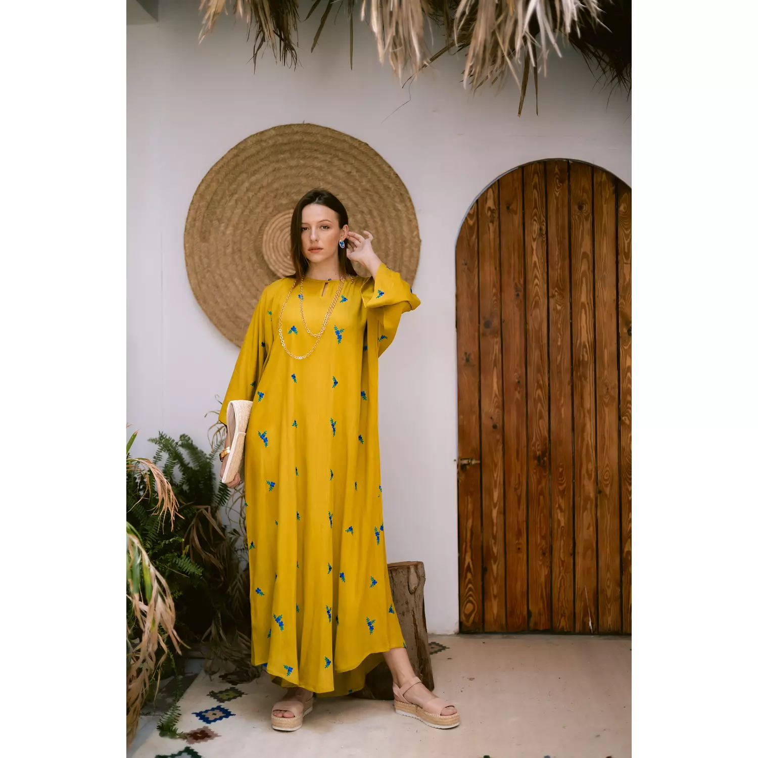 Mustard linen dress 2