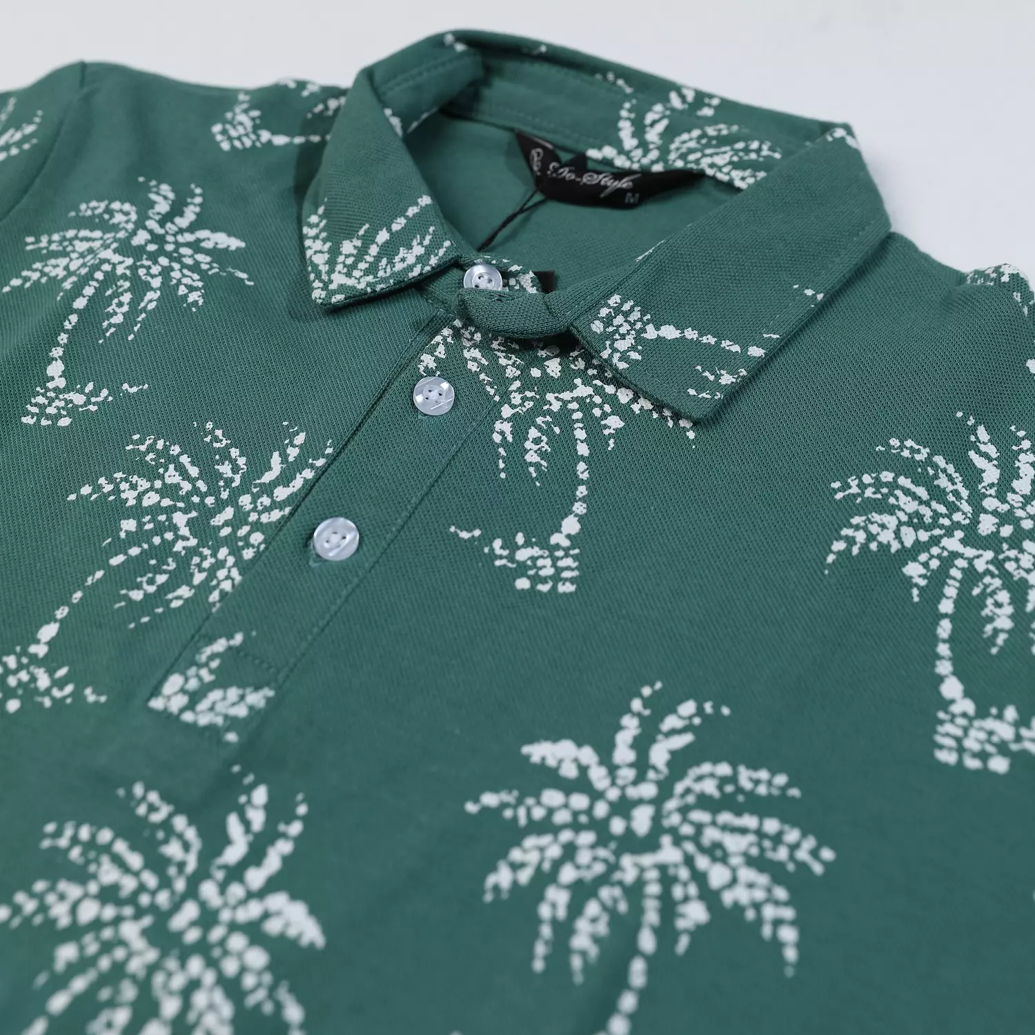 Polo T-Shirt with Trees Print 8