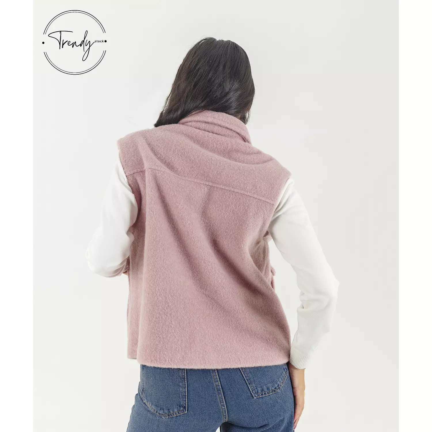 Wool Cut Pocket Pink Vest 3