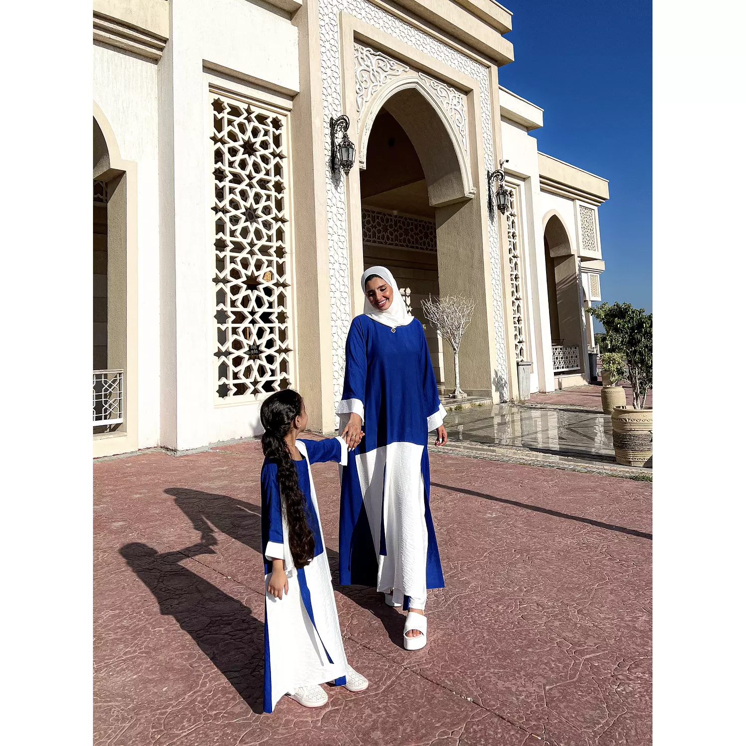 abaya with pants blue kids  4