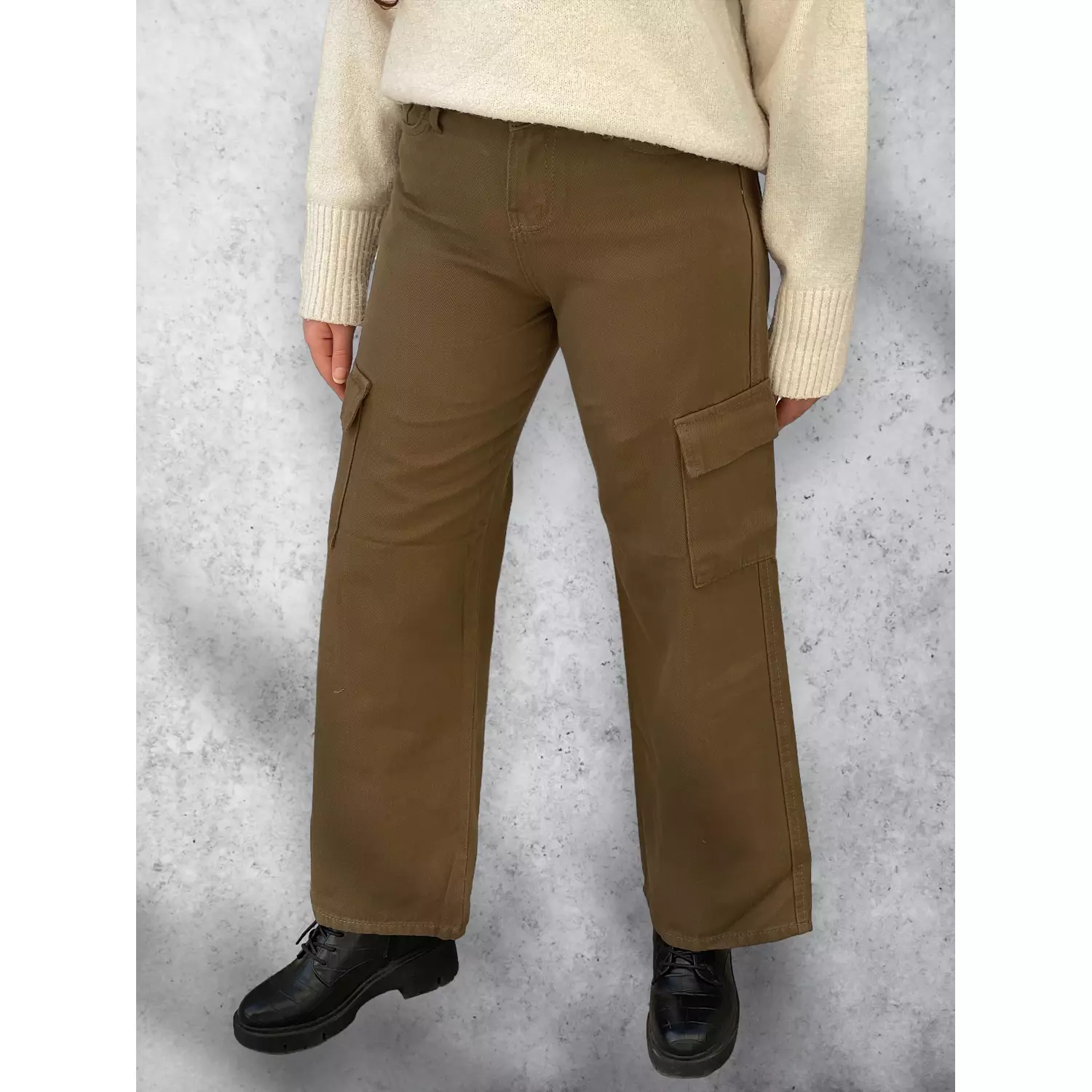 Trendy Cargo pants -deep olive 1