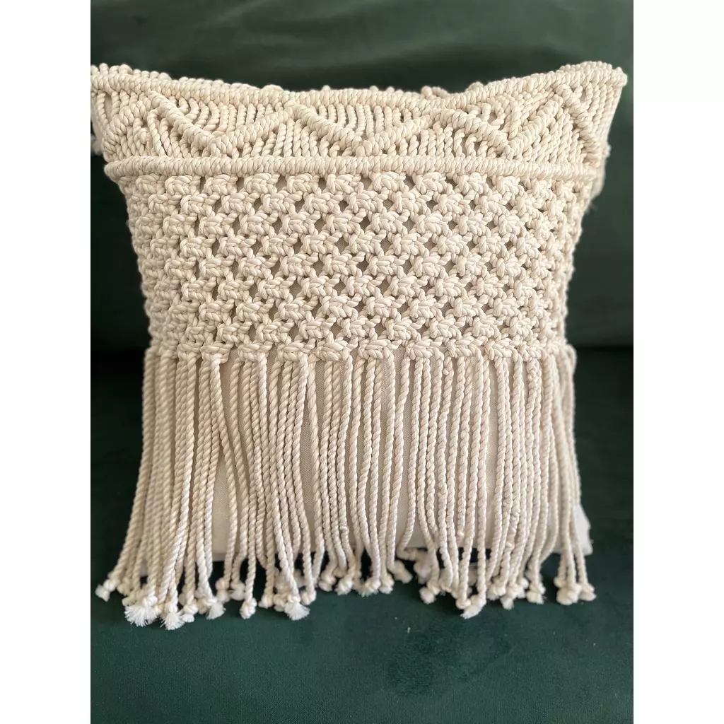 Fence  Cotton Macrame Cushion  