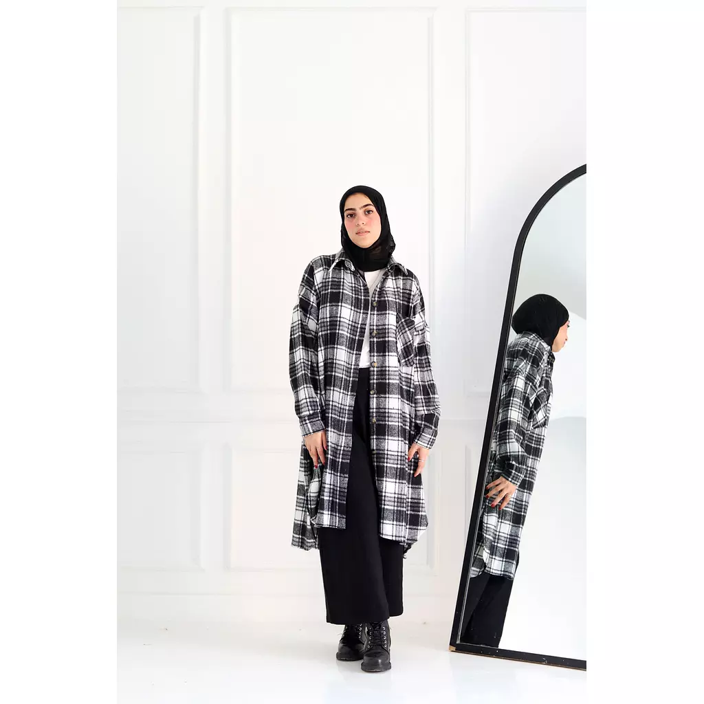 Black & White Checkered Oversize Shirt