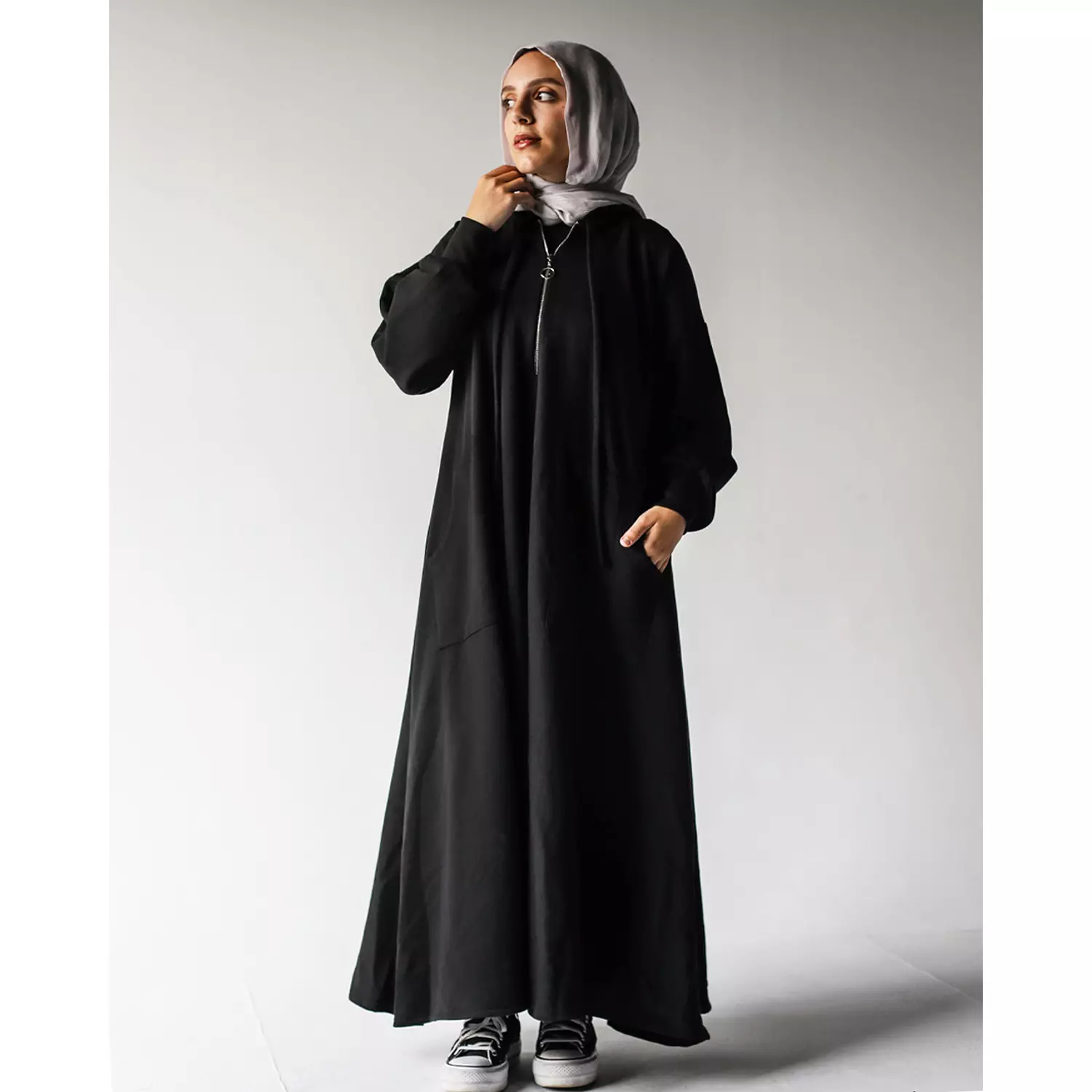 Black Milton Hoodie Dress  1