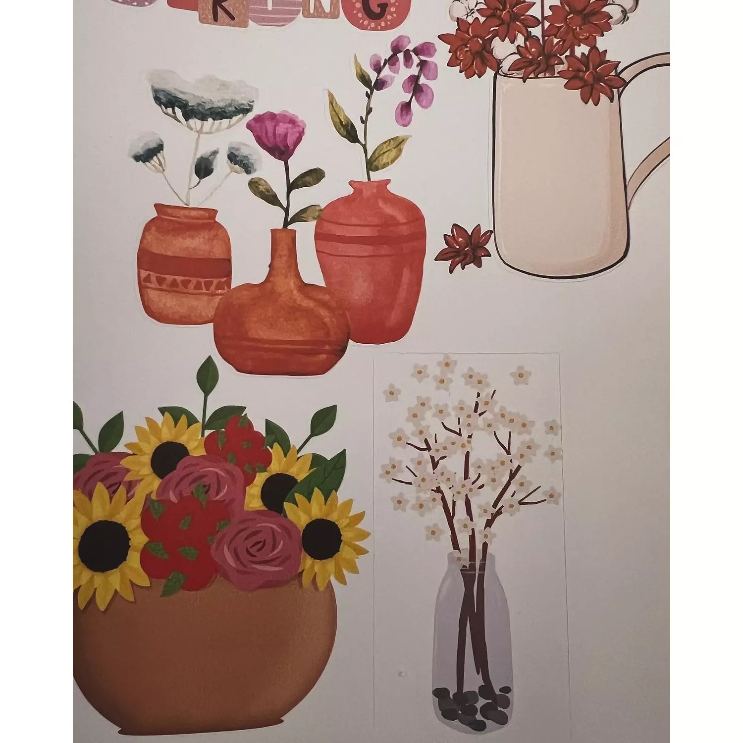 Flower Vases Stickers Pack 3