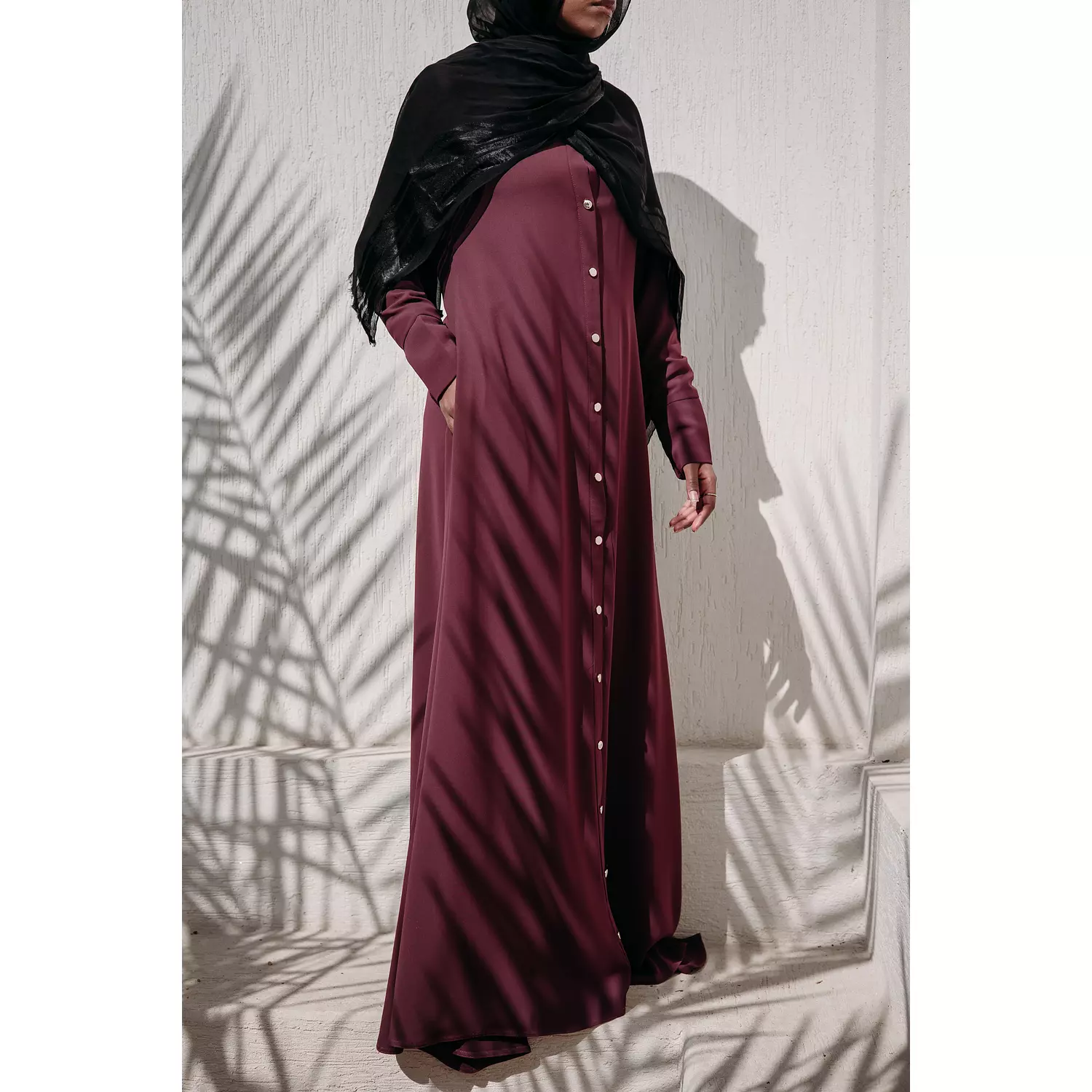 Cloche Abaya in Burgundy 2