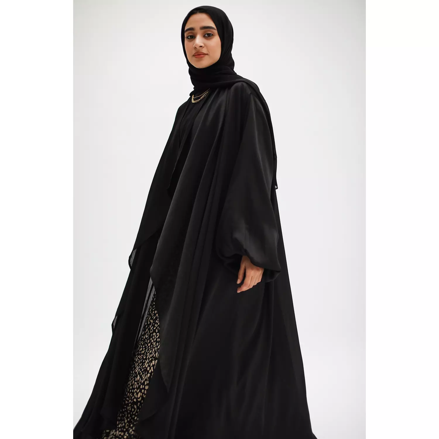 Shimmer Maxi Cardigan in Black hover image