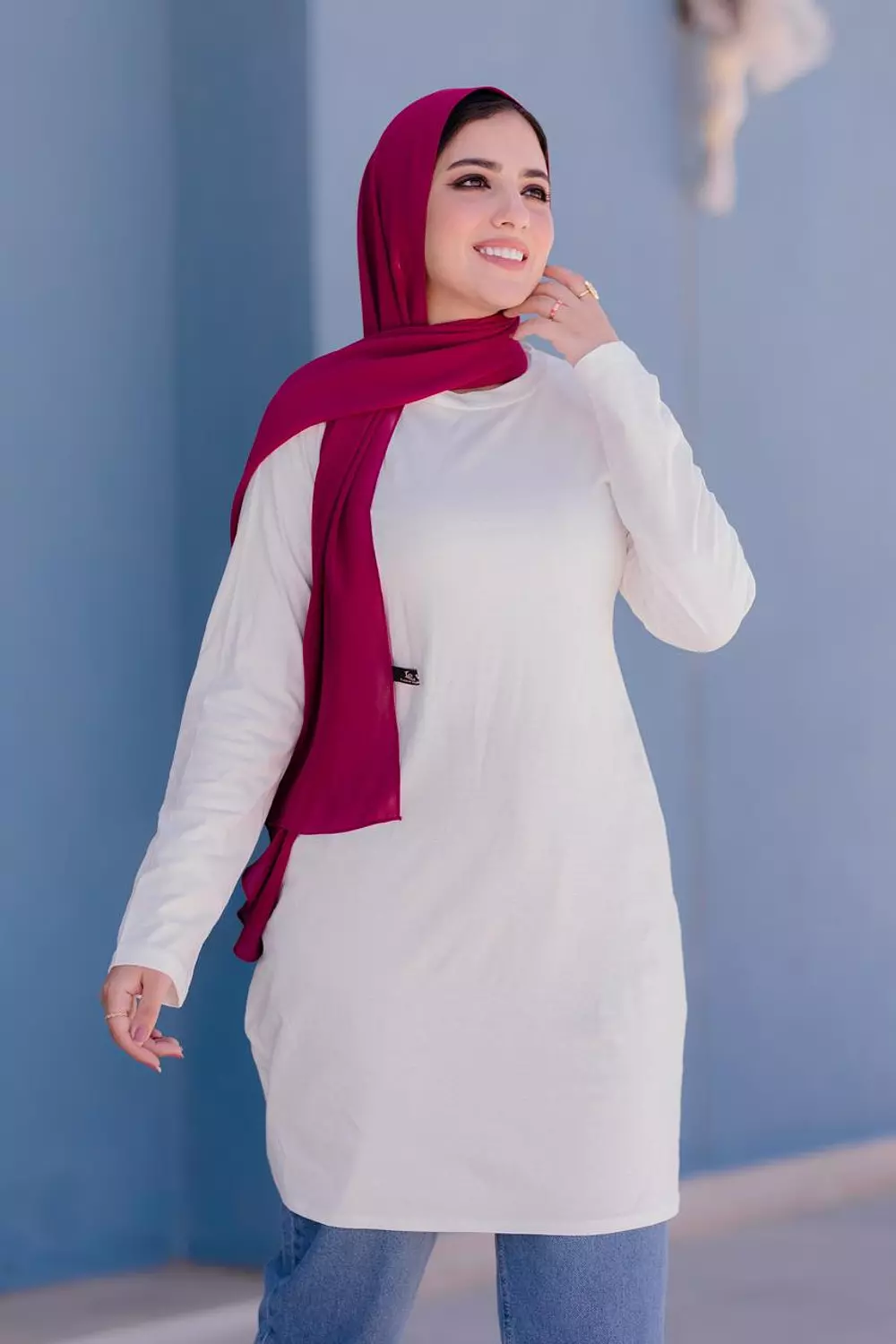 Cotton sleeve basic shirt hover image